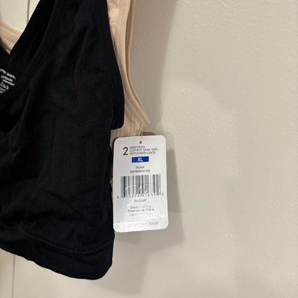 Hanes Black and Tan Sports Bras with Wide Straps - Picture 5 of 8
